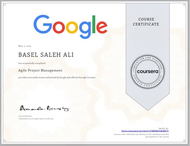 Basel Ali Certificates