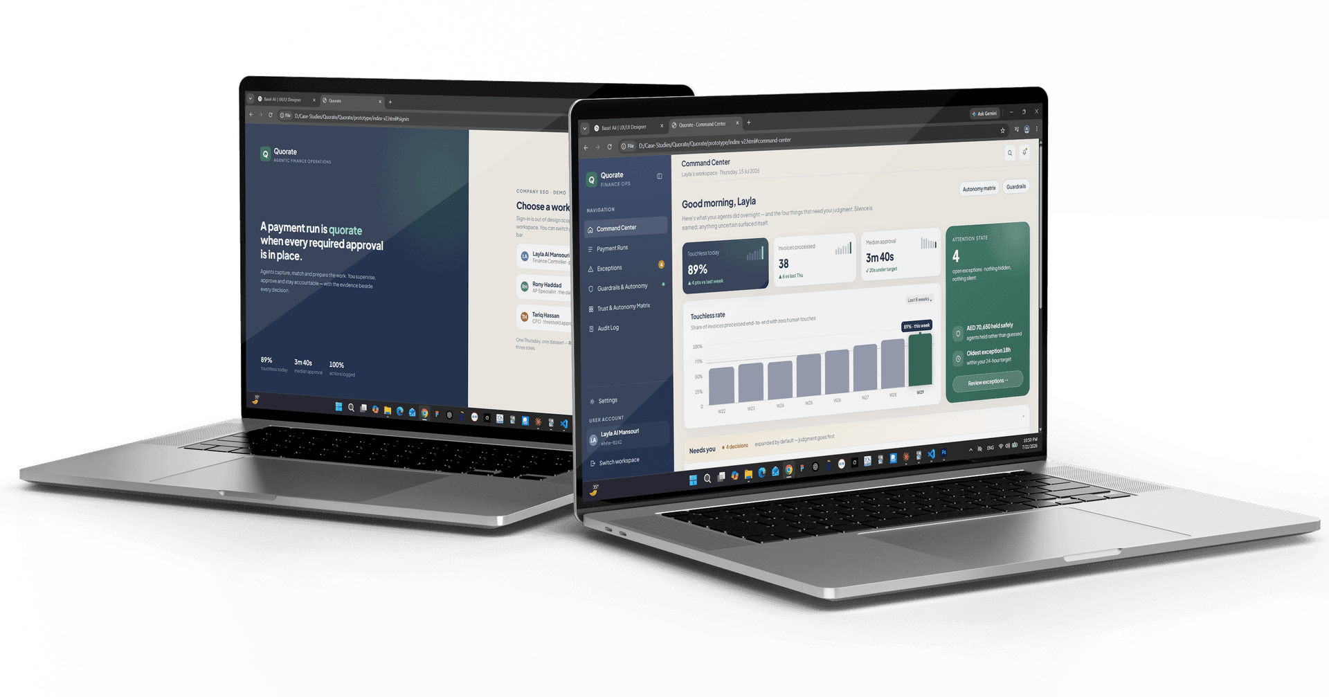 Quorate (Agentic Finance Platform)